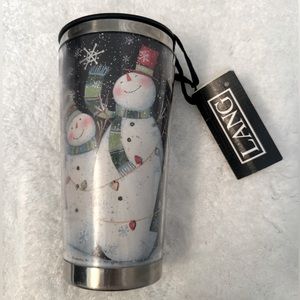 NWT LANG Three Snowmen Traveler Mug